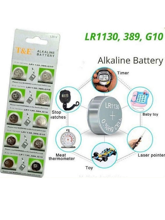 Baterii alcaline Baterii de ceas pentru ceasuri LR54 / LR1130 1.5V 10buc