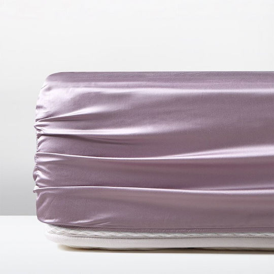 Charisma Bettlaken King Size mit Gummiband 180x200+40cm. Violet Ice