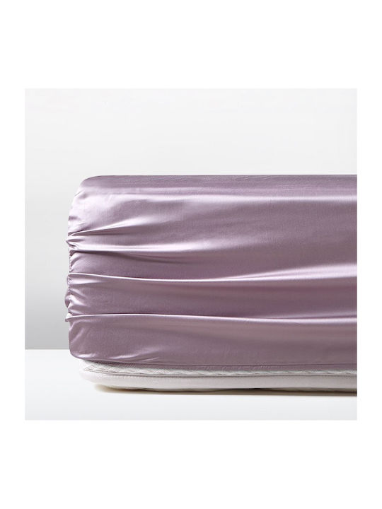 Charisma Cearșaf King Size cu Elastic 200x200+40cm. Violet Ice