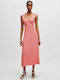 Hugo Boss Maxi Evening Dress with Sheer Pink