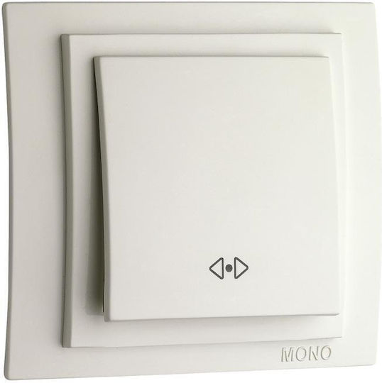 Mono Electric Χωνευτός Διακόπτης Τοίχου Διπλός Λευκός