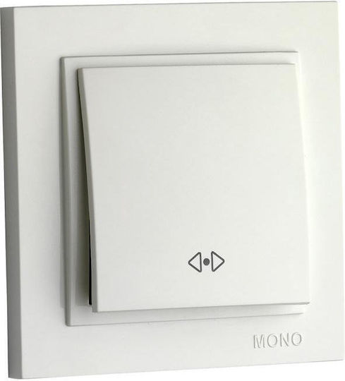 Mono Electric Вграден Стенен Прекъсвач Еднопосочен Сребрист