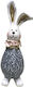 Decorative Table Rabbit Polyresin Grey Gold 7x7x18,5 Ek