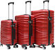 Set of 3 Suitcases Colour Red Cheffinger Cf-abs04-red