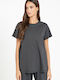 Philosophy Γυναικεια Μπλουζα Κοντο Μανικι Organic Cotton Round Neck T Shirt Basic-bl1759 Anthracite