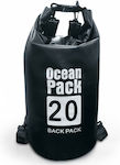 Αδιάβροχος Αεροστεγής Σάκος Ocean Pack 20l Λουρί Ώμου Επιπλέει Στο Νερό Μαύρο