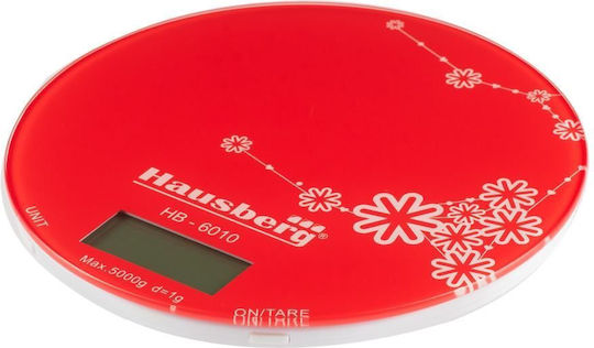 Hausberg Ψηφιακή Ζυγαριά Κουζίνας έως 5kg Κόκκινη