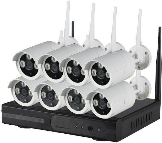 Κάμερες Ασύρματες Κιτ Nvr Hd Jortan Full 8 Wifi Ip