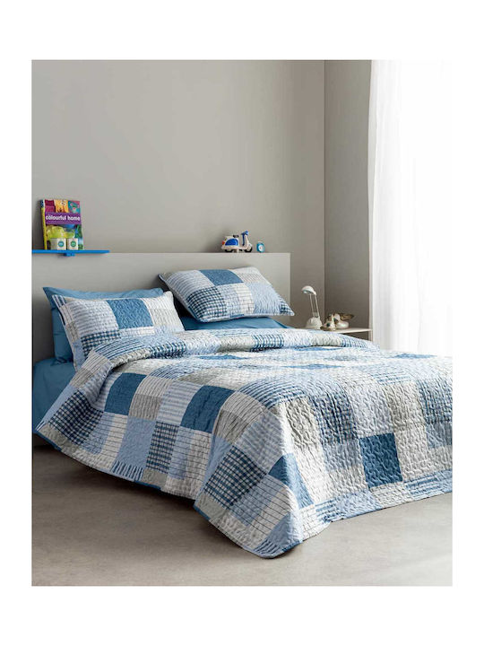 Vesta Home Coverlet Super King Microfiber Blue 220x230cm