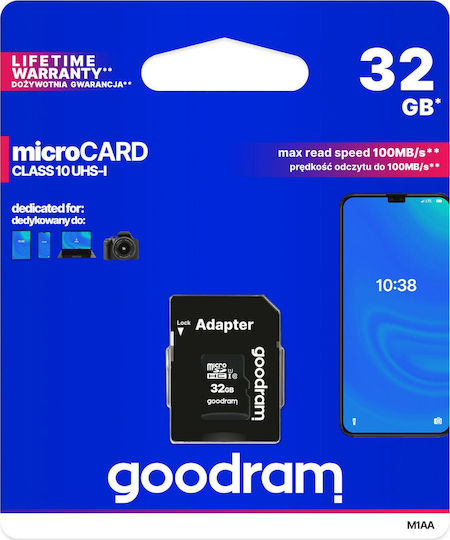 GoodRAM M1aa microSDHC 32GB U1 100MB/s με αντάπτορα