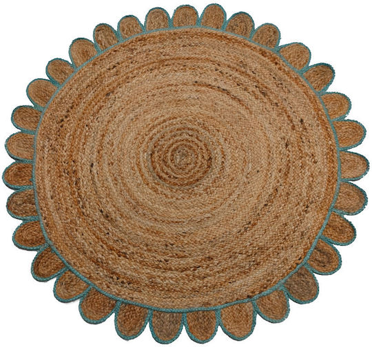 Homefit Scalloped Φ120cm Καλοκαιρινό από Γιούτα Χακί Homefit Scalloped Φ120cm Καλοκαιρινό από Γιούτα Χακί