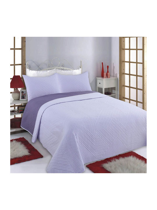 Silk Fashion Lines Set Coverlet Queen Size Lila/purple 220x240cm 3pcs