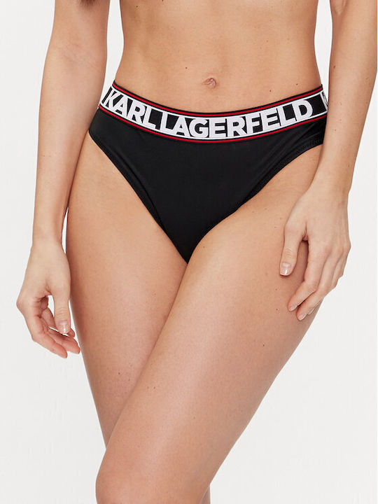 Karl Lagerfeld Bikini-Unterteil 240w2222 Schwarzes Bikini-Unterteil Karl Lagerfeld