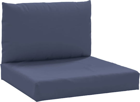 vidaXL Waterproof Bench Cushion for Palette with Backrest Navy Blue 2 Pieces 60x60cm