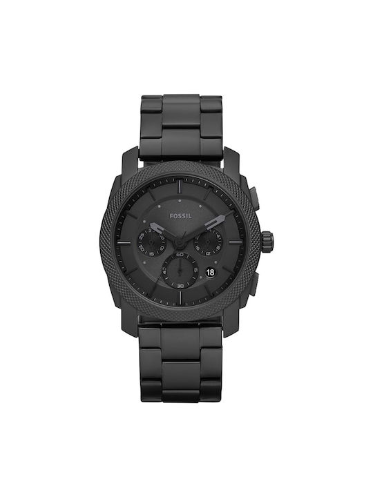 Fossil Machine Watch Battery with Black / Black Metal Bracelet