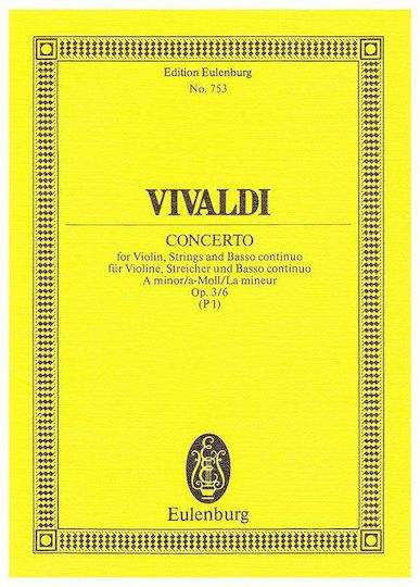 Vivaldi Concerto In A Minor Op.3/6 Pocket Score