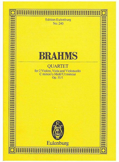 Brahms Quartet In C Minor Op.51/1 Pocket Score