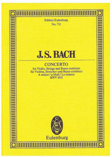 Bach Concerto In A Minor Bwv1041 Pocket Score