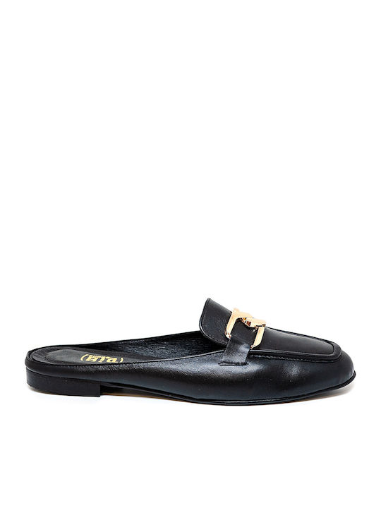 Bigshoes Ga1150-01 Leather Mule Black