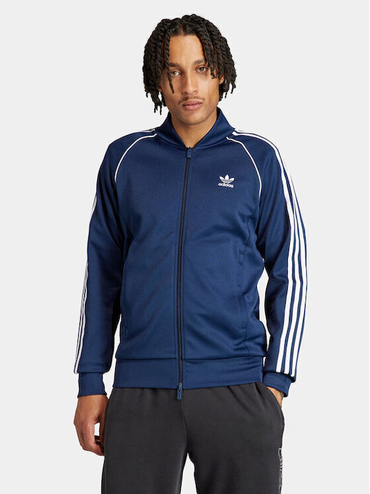 adidas Jachetă Fleece pentru Bărbați Albastru