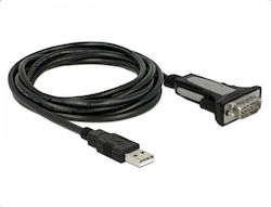 DeLock Кабел USB-A към RS232 9-пинов мъжки 3м (65962) 1бр