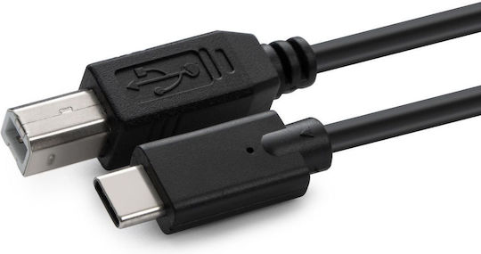 Microconnect USB 2.0 Cable USB-C male - USB-B PD Μαύρο 1m USB3.1C2B1