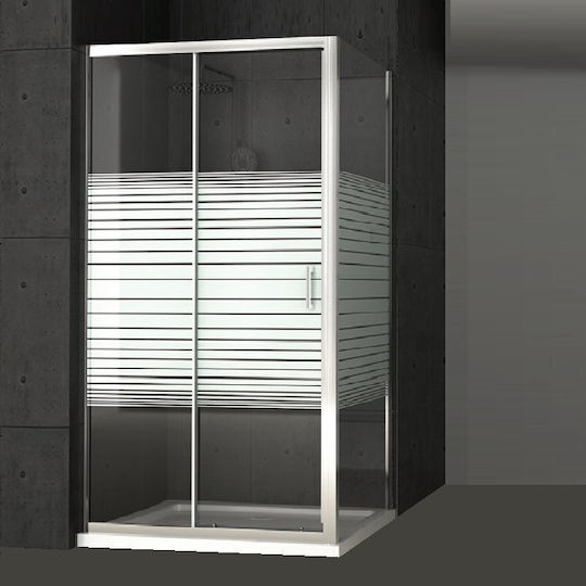 Orabella Cabin for Shower with Sliding Door 70x70x190cm Serigrafato Chrome