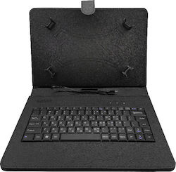 NOD Bluetooth Type Flip Cover Synthetic Leather with Keyboard English US Black (Universal 9-10.1") 0032947