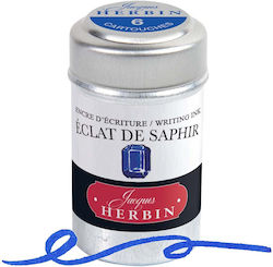 Jacques Herbin Ink Cartridges 6pcs Eclat De Saphir 20116t
