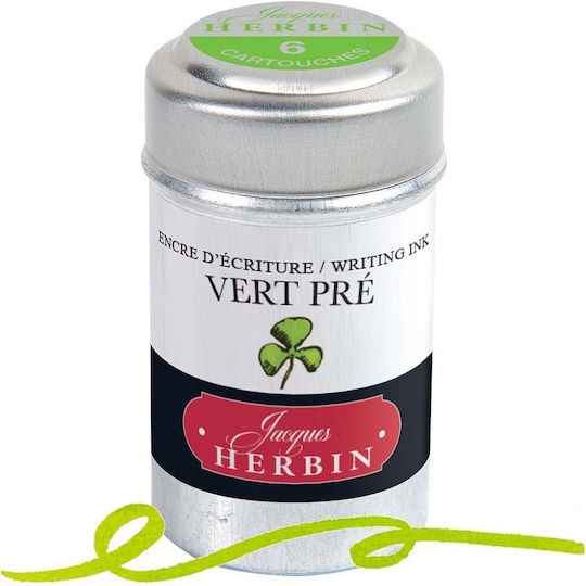 Jacques Herbin Ink Cartridges 6pcs Vert Pre 20131t