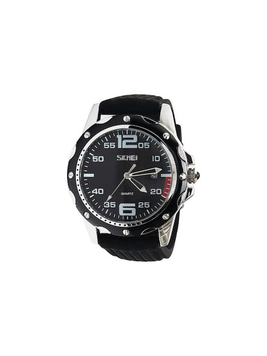 Skmei Watch Chronograph Battery with Rubber Strap Black/Black