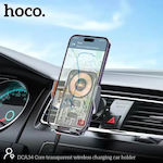 Hoco Mobile Phone Holder Car with Adjustable Hooks and Wireless Charging Silver