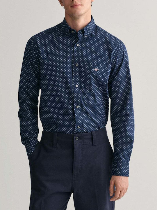 Gant Men's Shirt Long-sleeved Blue