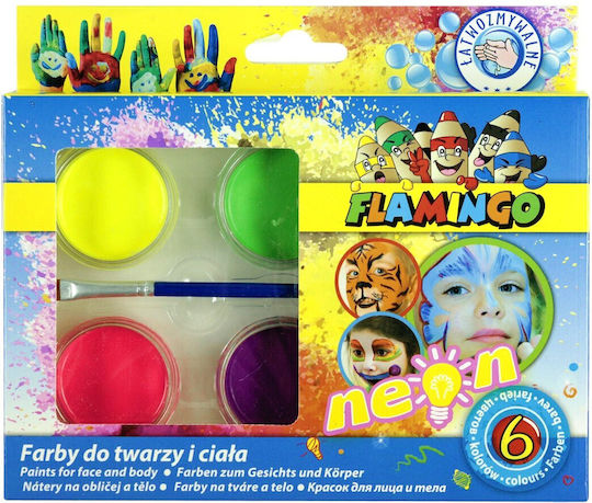 Gesichtsbemalung 6 Farben Neon Flamingo