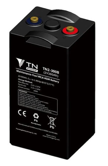 Батерия Tianneng Tn2-300 Agm Технология за електрически превозни средства 2v 300ah C10