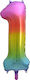 Godan Foil Balloon Number 1 Rainbow 85 Cm 1 Pie...