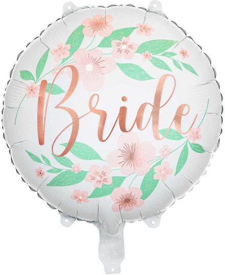 Partydeco Round Foil Balloon Bride In Flowers Wedding Wedding