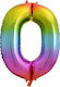 Godan Foil Balloon Number 0 Rainbow 85 Cm 1 Pie...