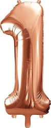 Partydeco ziua de naștere balon Figura 1 Foil 86cm Rose Gold Partydeco ziua de naștere balon Figura 1 Foil 86cm Rose Gold
