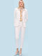Passager Blazer pentru femei Cu talie Sacou White