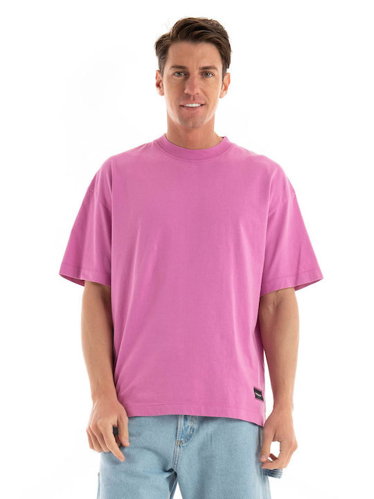Jack & Jones T-shirt Bărbătesc cu Mânecă Scurtă Hot Pink