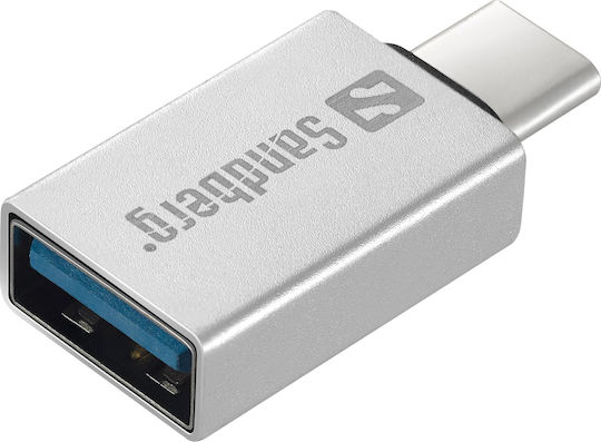 Sandberg Usb 3.0 Dongle Μετατροπέας USB-C male σε USB-C male Λευκό 1τμχ