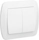Kontakt-Simon Recessed Wall Switch Lighting One-Way with Frame White