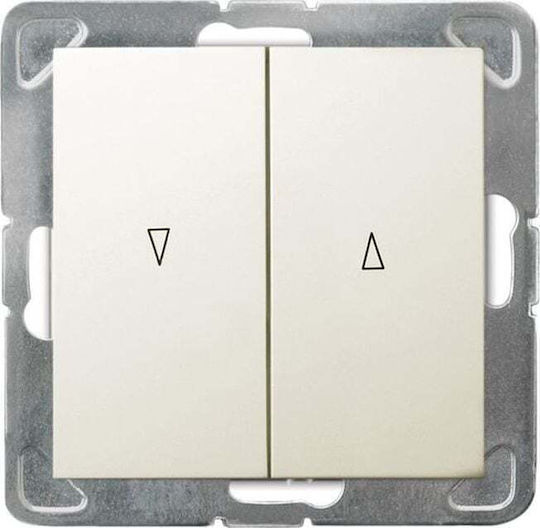 Ospel Recessed Wall Switch Rolling Shutters Double Without Frame Ecru