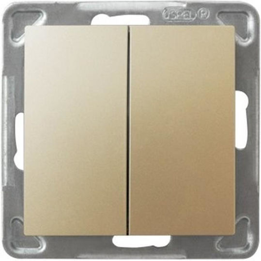 Ospel Recessed Wall Switch Lighting Two-Way without Frame Gold
