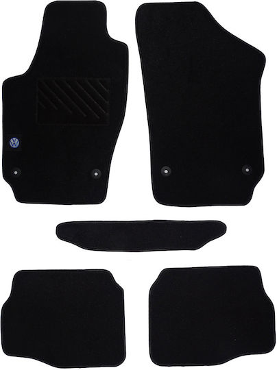 Autopataki Set of Front and Rear Mats 5pcs for Volkswagen Polo 2002-2009 Black