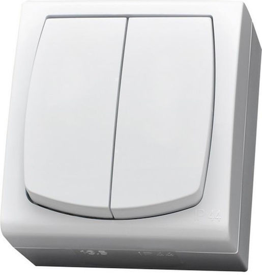 Ospel Waterproof Wall Switch Lighting Two-Way with Frame White