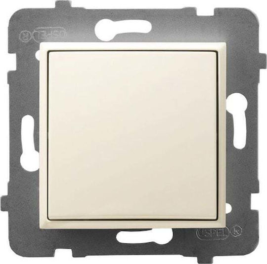 Ospel Recessed Wall Switch Lighting One-Way without Frame Ecru