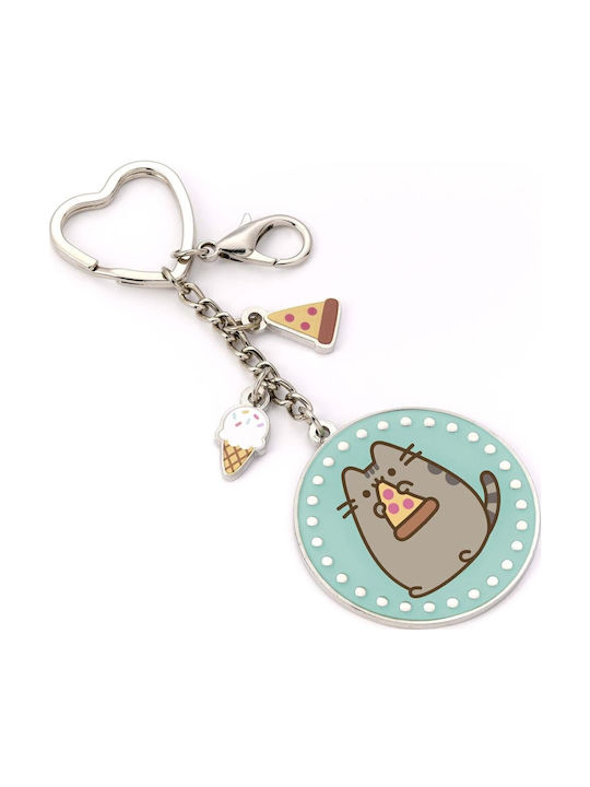 Pusheen Pizza Keyring