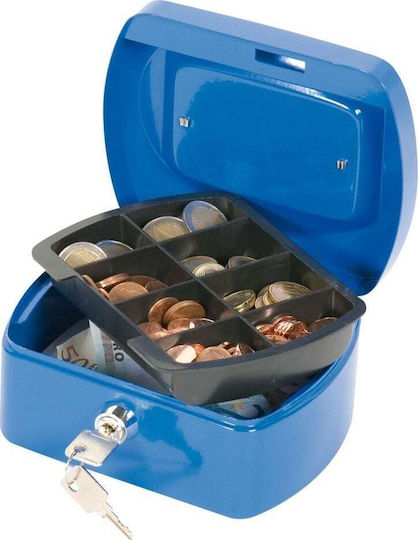 Q-Connect Cash Box with Lock Blue KF02608